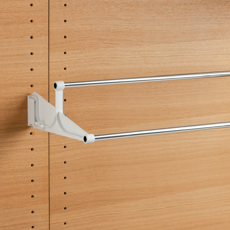 Tac - extendable wall-mounted shoe rack - white-bright aluminium 6